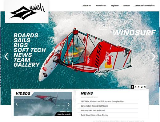 Naish 2010 Windsurfing Website ist online!