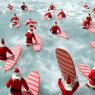 surfing santas