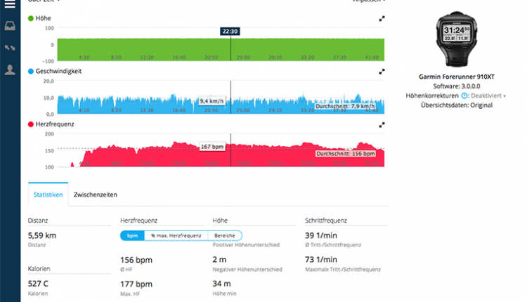 garmin connect mio link velo